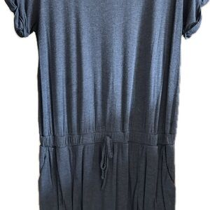 32 Degrees Blue Casual Midi Dress Short Sleeve Crew Neck